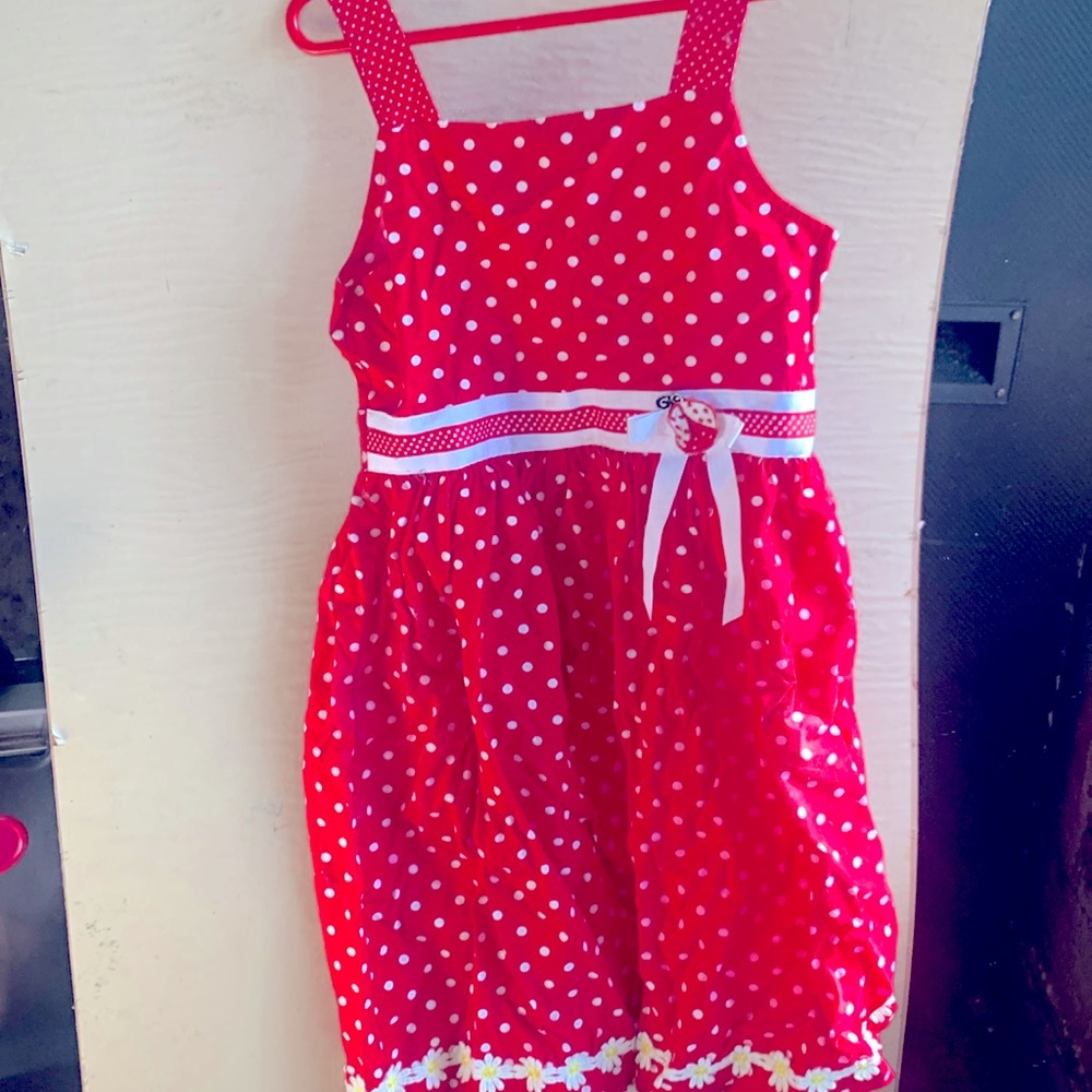 Cute red ladybug poka-dot kids dress